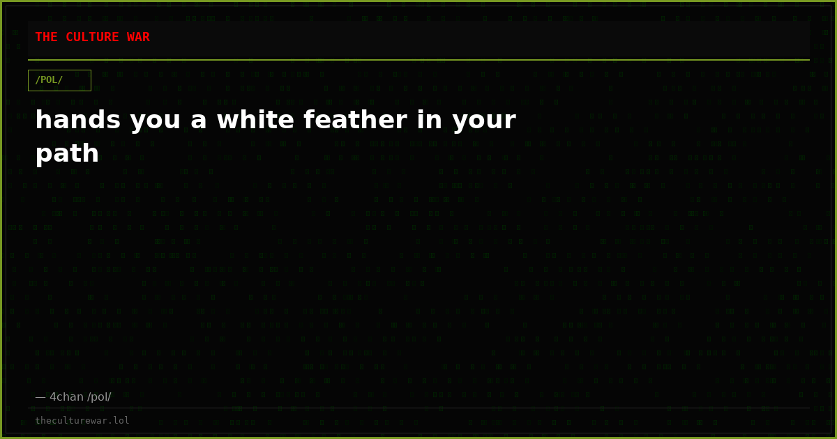 hands you a white feather in your path