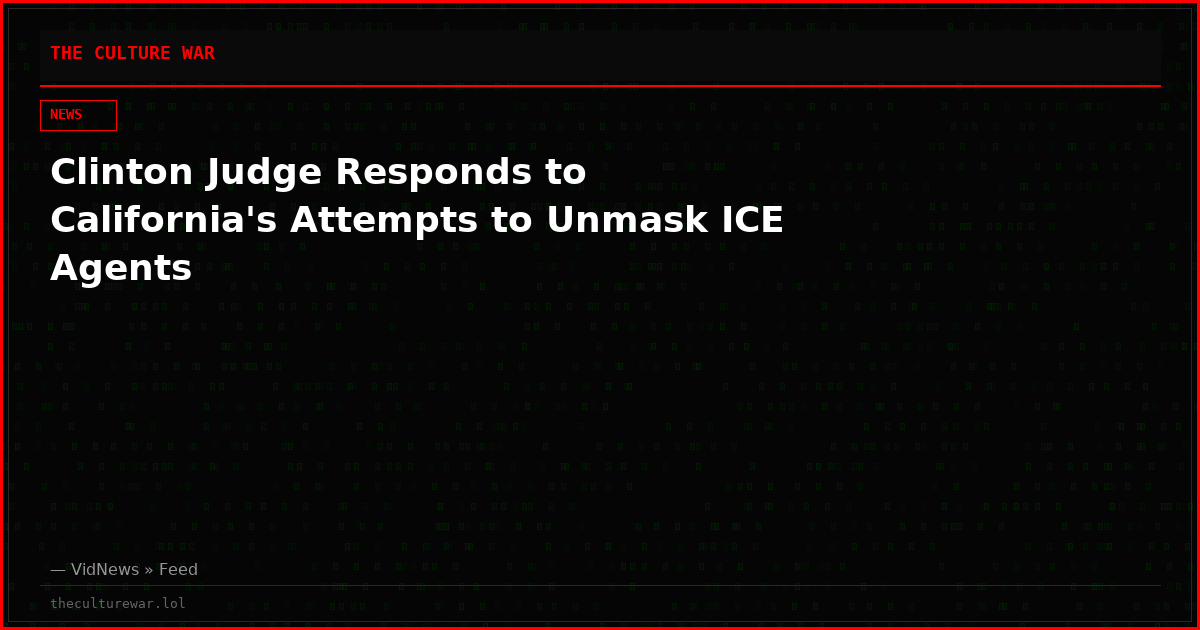 Clinton Judge Responds to California's Attempts to Unmask ICE Agents