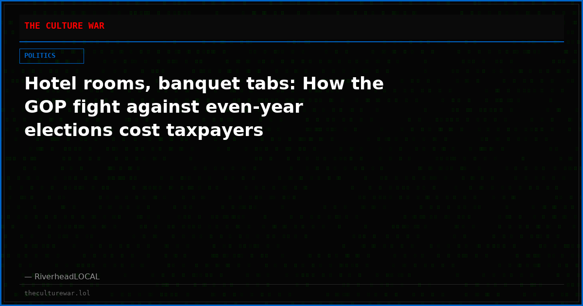 Hotel rooms, banquet tabs: How the GOP fight against even-year elections cost taxpayers