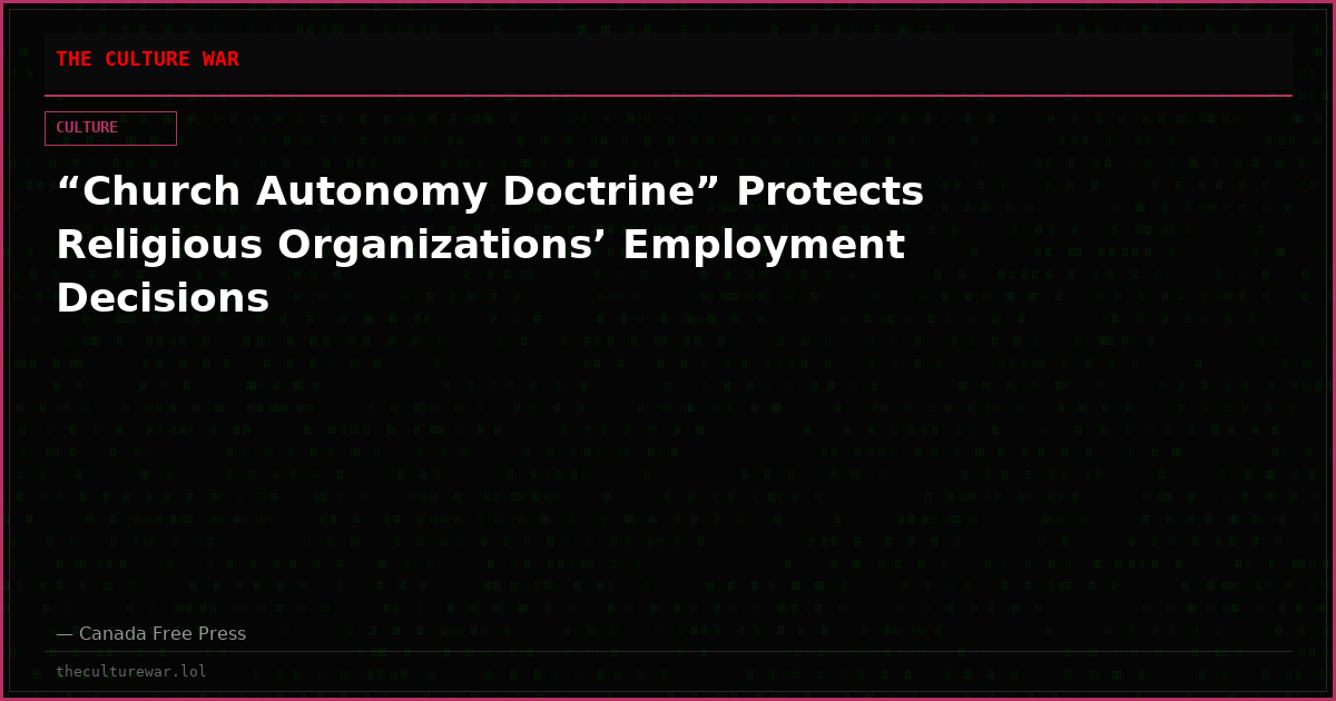 “Church Autonomy Doctrine” Protects Religious Organizations’ Employment Decisions
