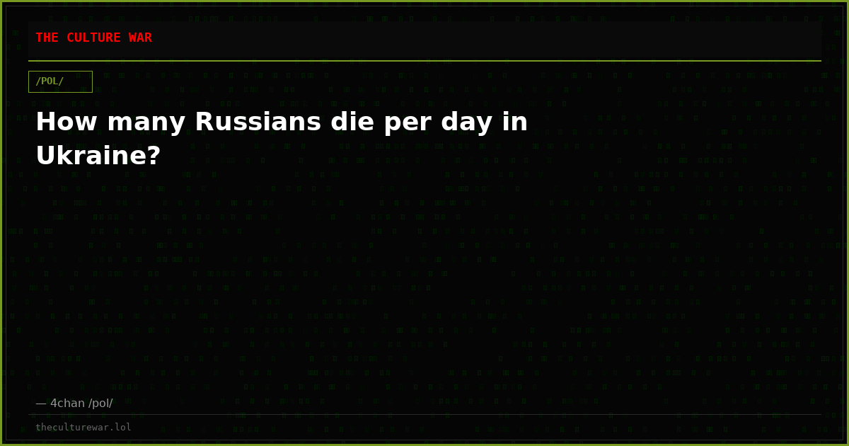 How many Russians die per day in Ukraine?