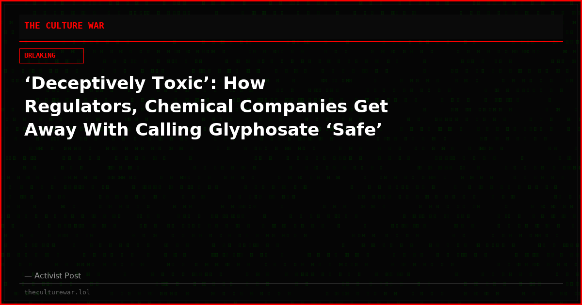 ‘Deceptively Toxic’: How Regulators, Chemical Companies Get Away With Calling Glyphosate ‘Safe’