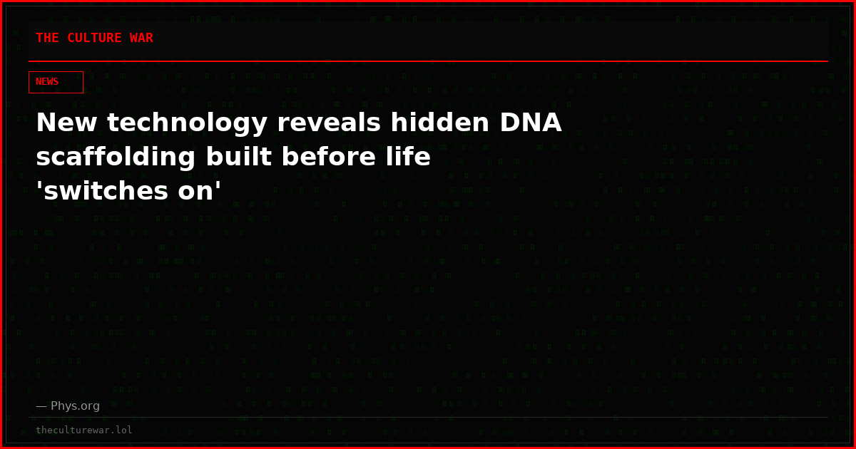 New technology reveals hidden DNA scaffolding built before life 'switches on'