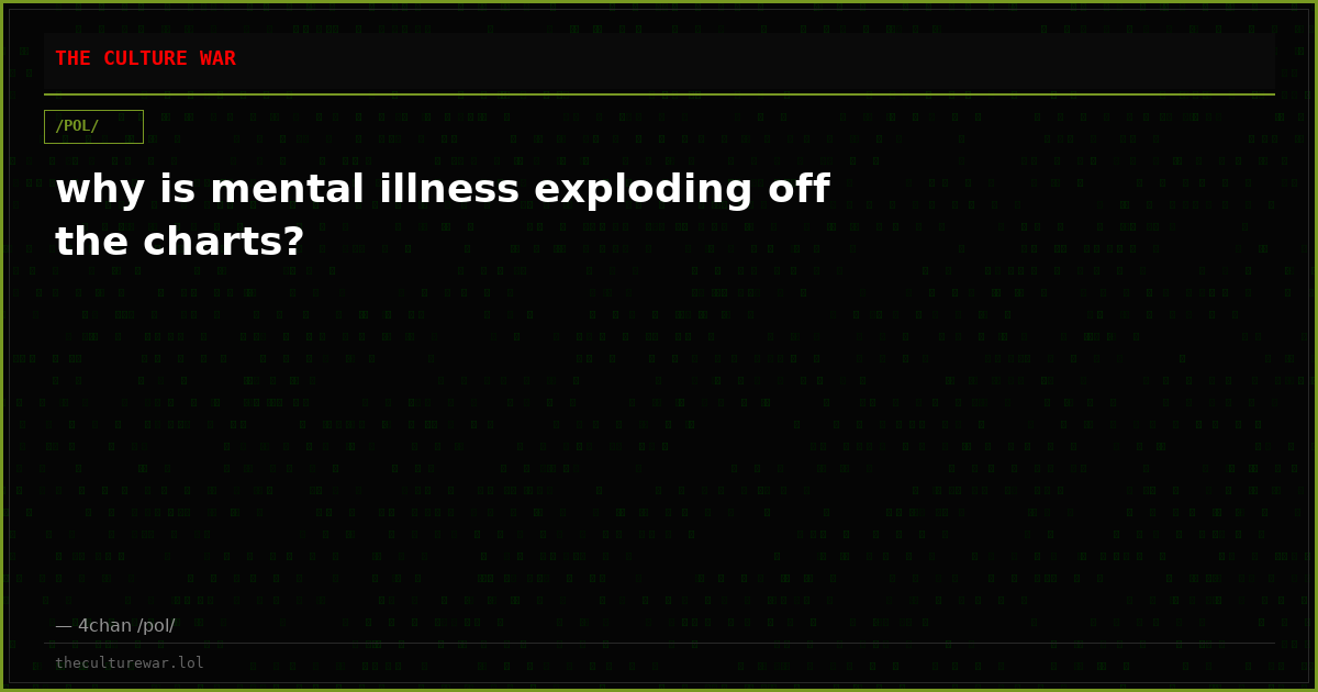 why is mental illness exploding off the charts?
