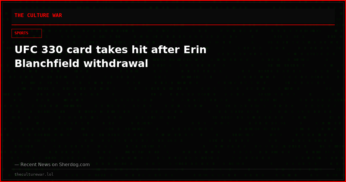 UFC 330 card takes hit after Erin Blanchfield withdrawal