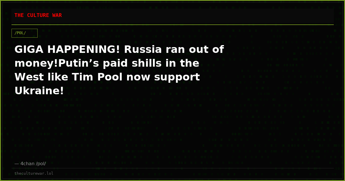 GIGA HAPPENING! Russia ran out of money!Putin’s paid shills in the West like Tim Pool now support Ukraine!