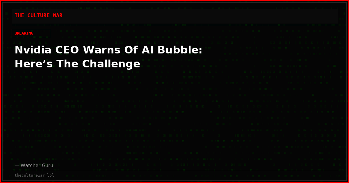Nvidia CEO Warns Of AI Bubble: Here’s The Challenge