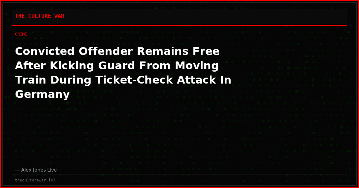 Convicted Offender Remains Free After Kicking Guard From Moving Train During Ticket-Check Attack In Germany