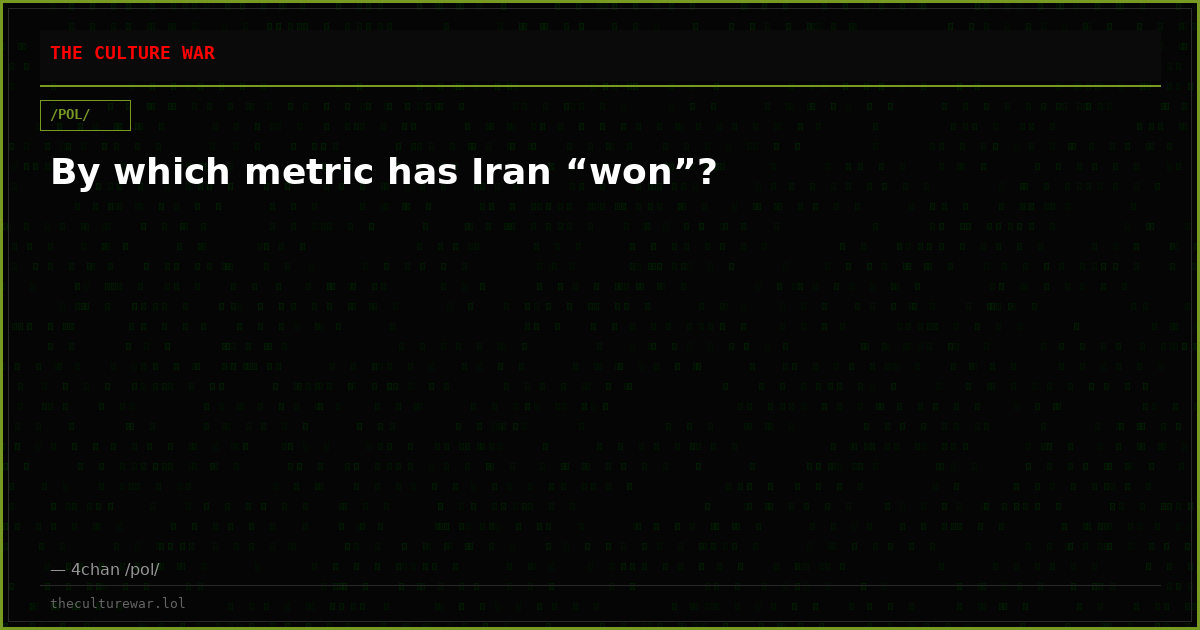 By which metric has Iran “won”?