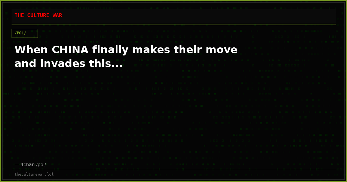 When CHINA finally makes their move and invades this...