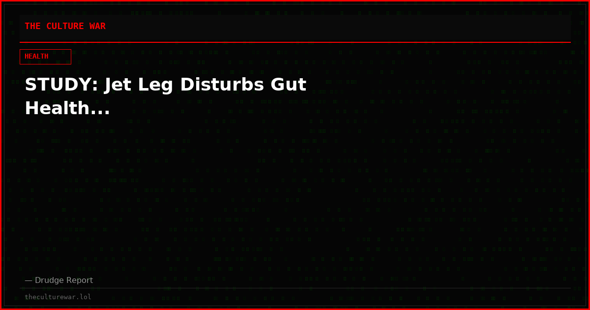 STUDY: Jet Leg Disturbs Gut Health...
