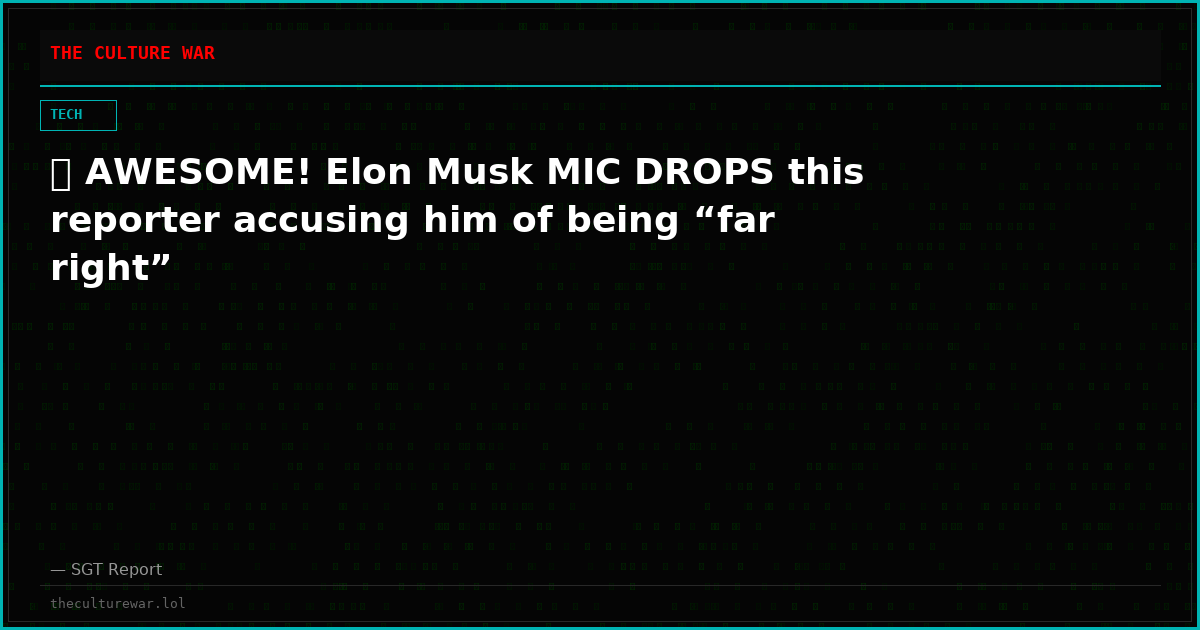 🔥 AWESOME! Elon Musk MIC DROPS this reporter accusing him of being “far right”