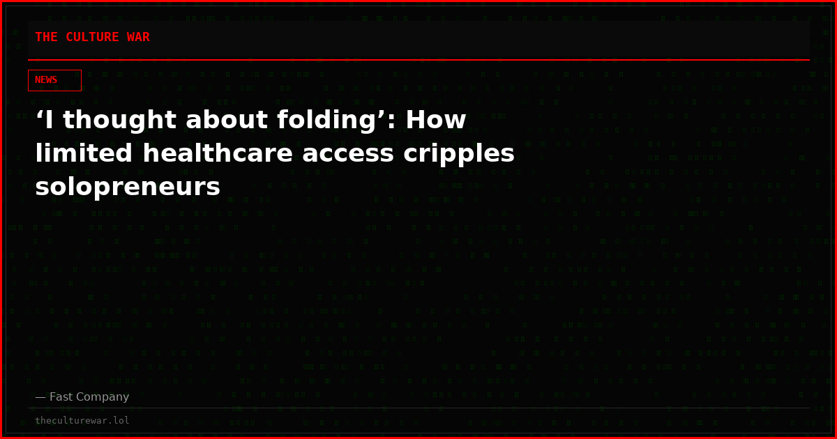 ‘I thought about folding’: How limited healthcare access cripples solopreneurs