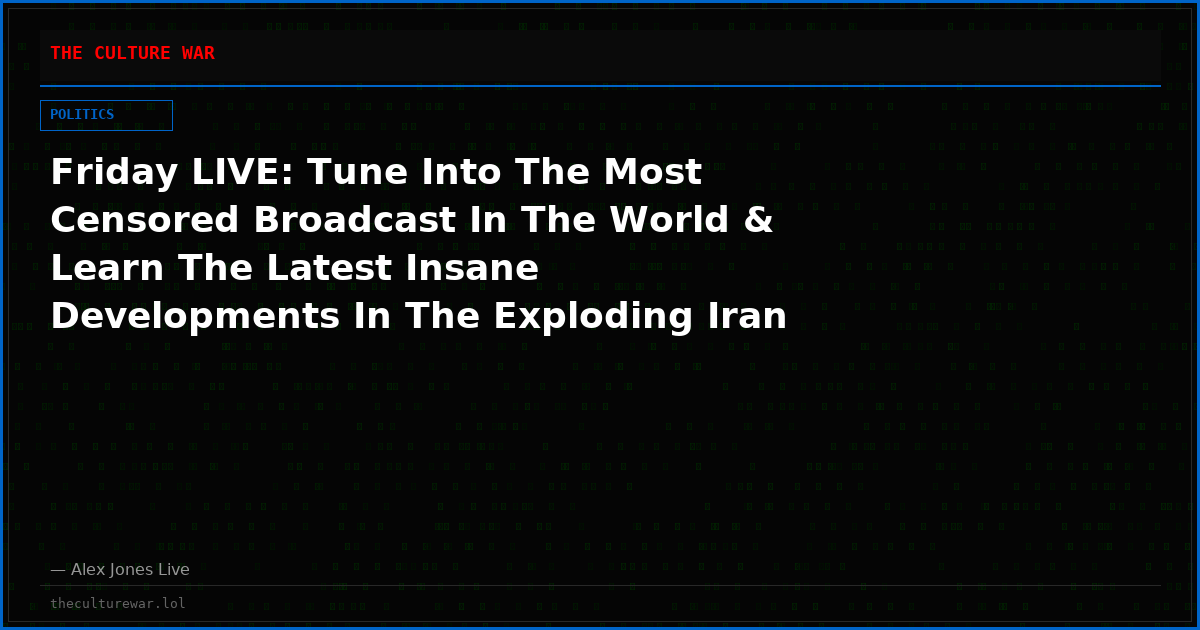 Friday LIVE: Tune Into The Most Censored Broadcast In The World & Learn The Latest Insane Developments In The Exploding Iran War! Trump Looking To Use Nukes On Iran! Knives Out for JD Vance! Americans Shocked By Israeli Takeover Of Pentagon! MUST-WATCH/SHARE LIVE FEED