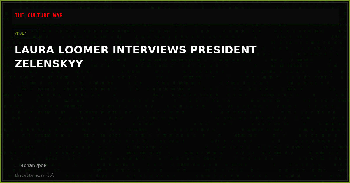 LAURA LOOMER INTERVIEWS PRESIDENT ZELENSKYY
