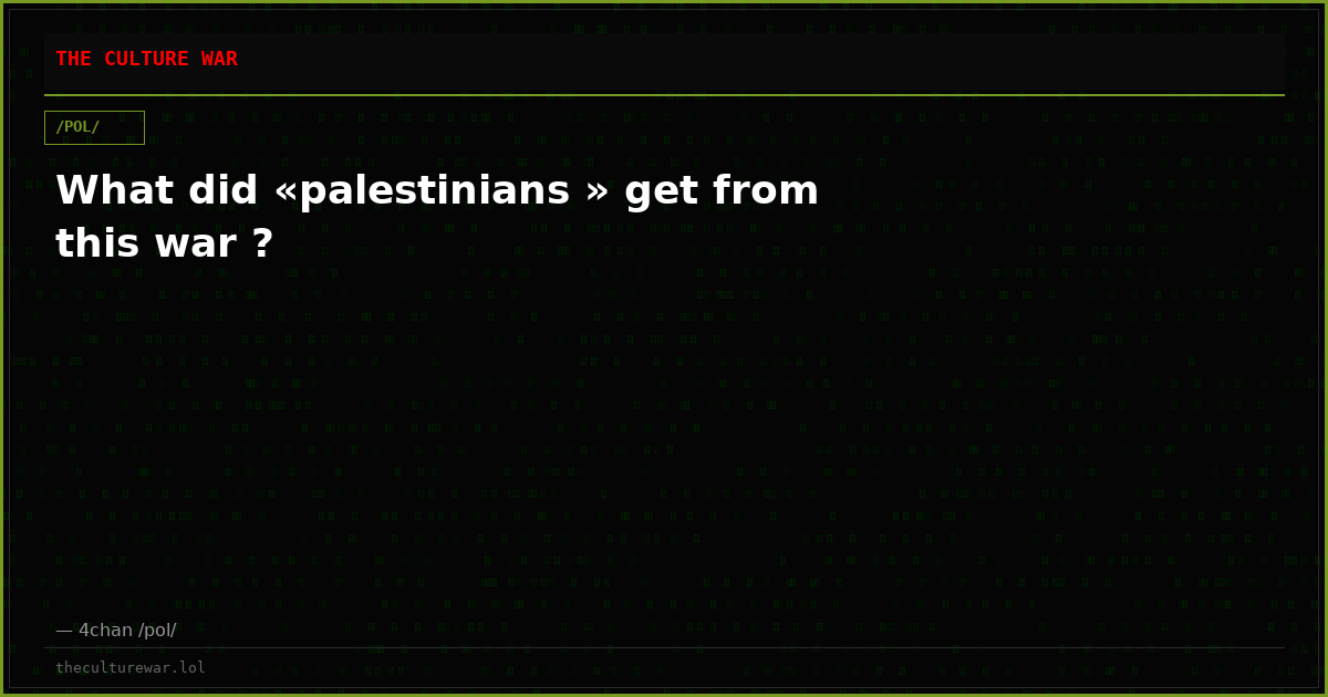 What did «palestinians » get from this war ?