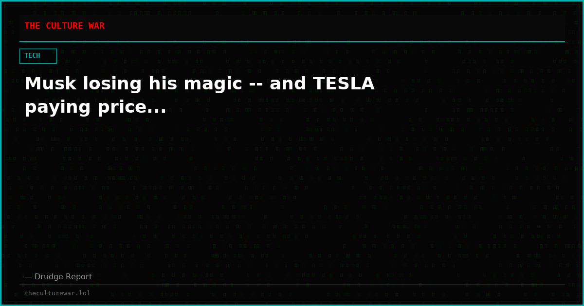 Musk losing his magic -- and TESLA paying price...