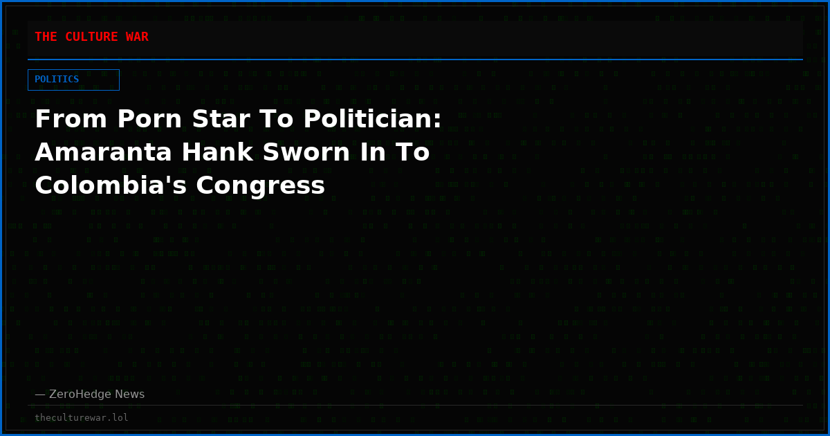 From Porn Star To Politician: Amaranta Hank Sworn In To Colombia's Congress