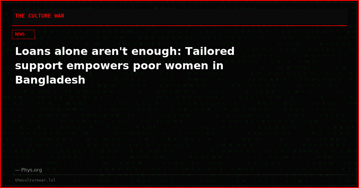 Loans alone aren't enough: Tailored support empowers poor women in Bangladesh