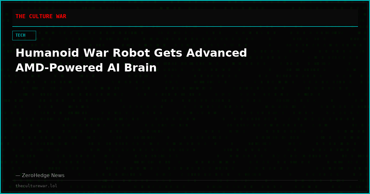 Humanoid War Robot Gets Advanced AMD-Powered AI Brain