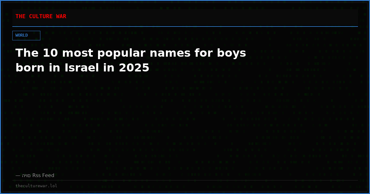 The 10 most popular names for boys born in Israel in 2025