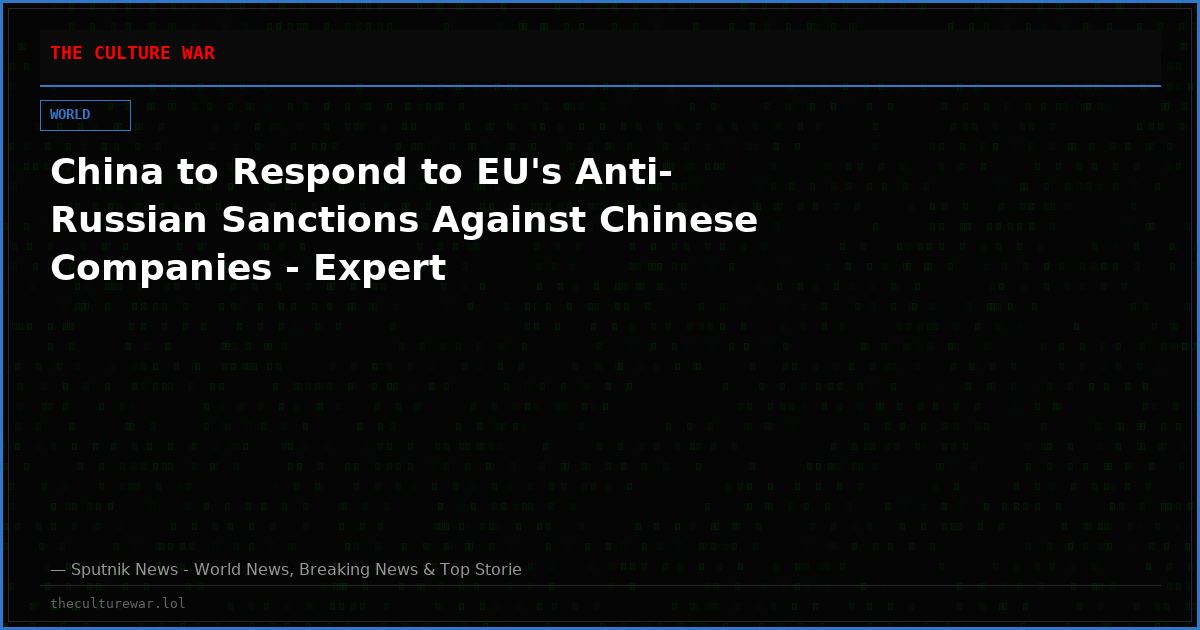 China to Respond to EU's Anti-Russian Sanctions Against Chinese Companies - Expert
