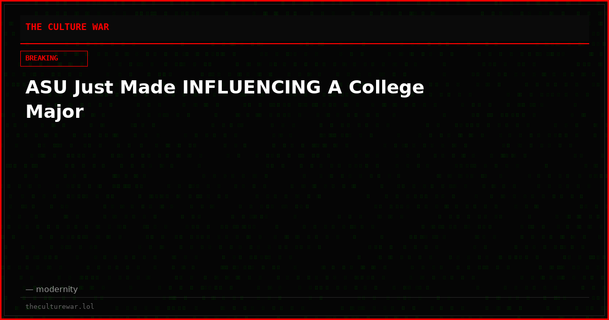 ASU Just Made INFLUENCING A College Major