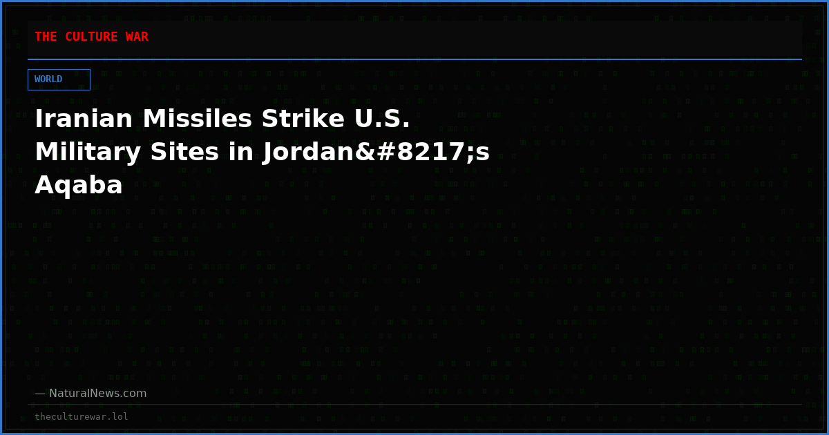 Iranian Missiles Strike U.S. Military Sites in Jordan’s Aqaba