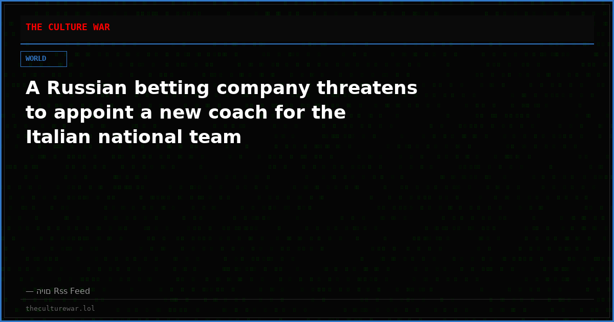 A Russian betting company threatens to appoint a new coach for the Italian national team