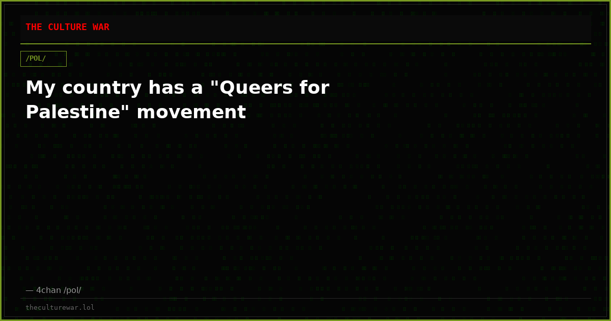 My country has a "Queers for Palestine" movement