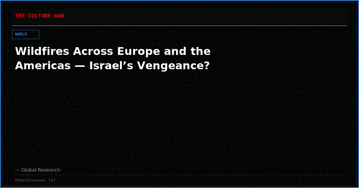 Wildfires Across Europe and the Americas — Israel’s Vengeance?