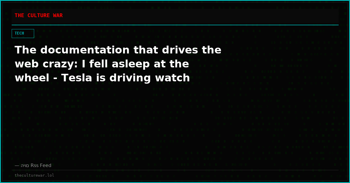 The documentation that drives the web crazy: I fell asleep at the wheel - Tesla is driving watch