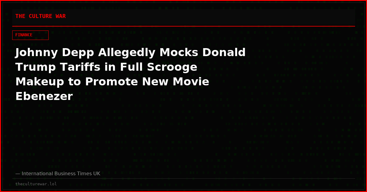 Johnny Depp Allegedly Mocks Donald Trump Tariffs in Full Scrooge Makeup to Promote New Movie Ebenezer