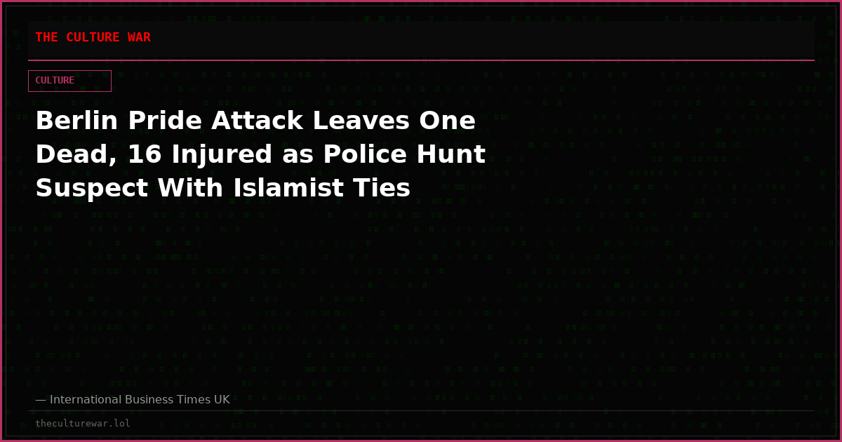 Berlin Pride Attack Leaves One Dead, 16 Injured as Police Hunt Suspect With Islamist Ties