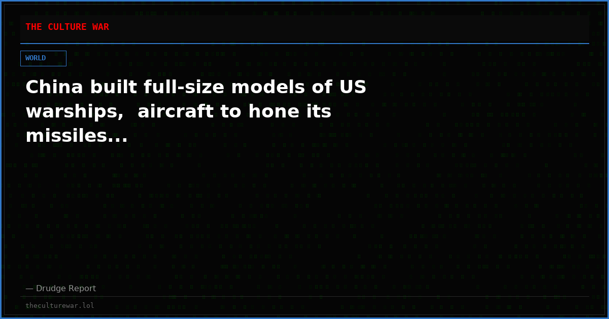 China built full-size models of US warships,  aircraft to hone its missiles...