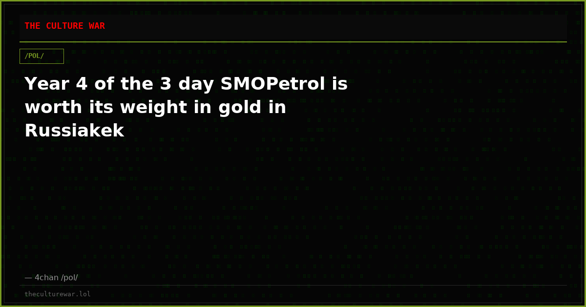 Year 4 of the 3 day SMOPetrol is worth its weight in gold in Russiakek