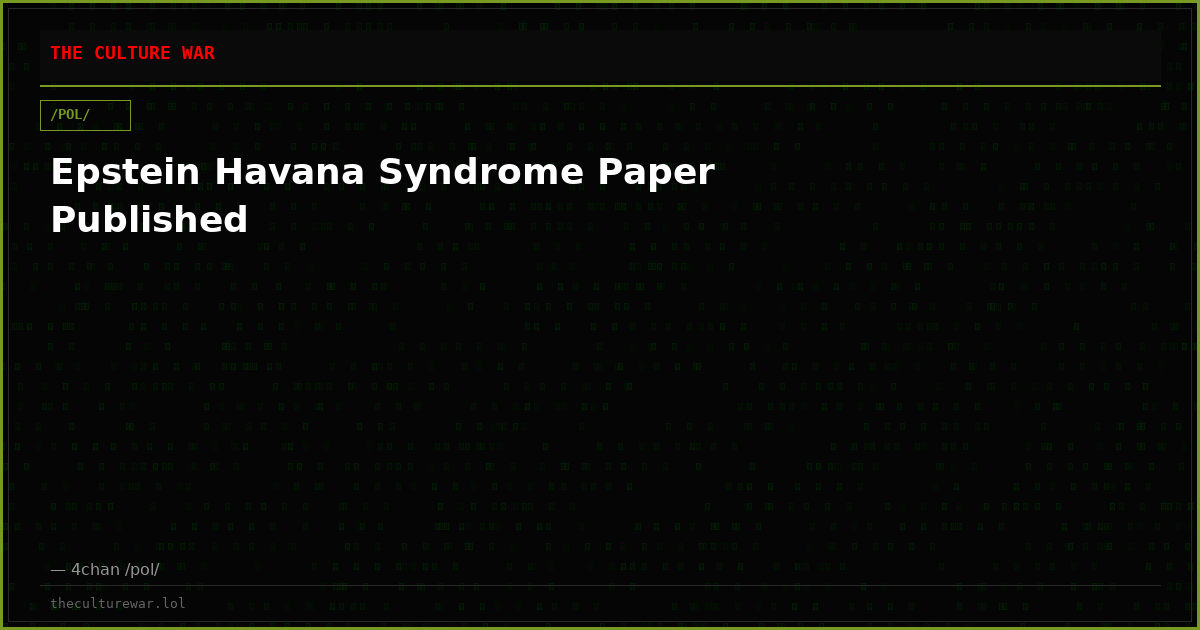 Epstein Havana Syndrome Paper Published