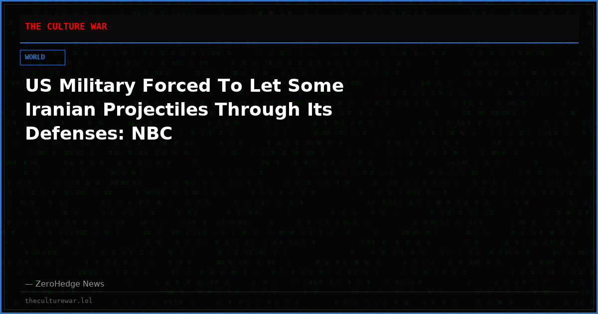 US Military Forced To Let Some Iranian Projectiles Through Its Defenses: NBC