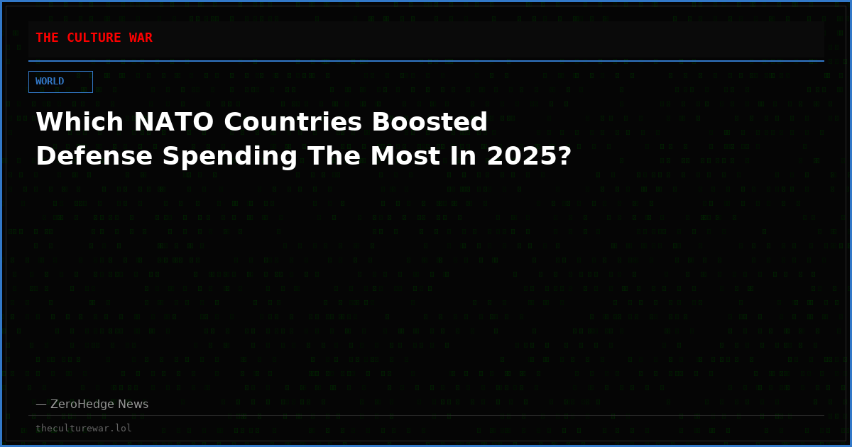 Which NATO Countries Boosted Defense Spending The Most In 2025?