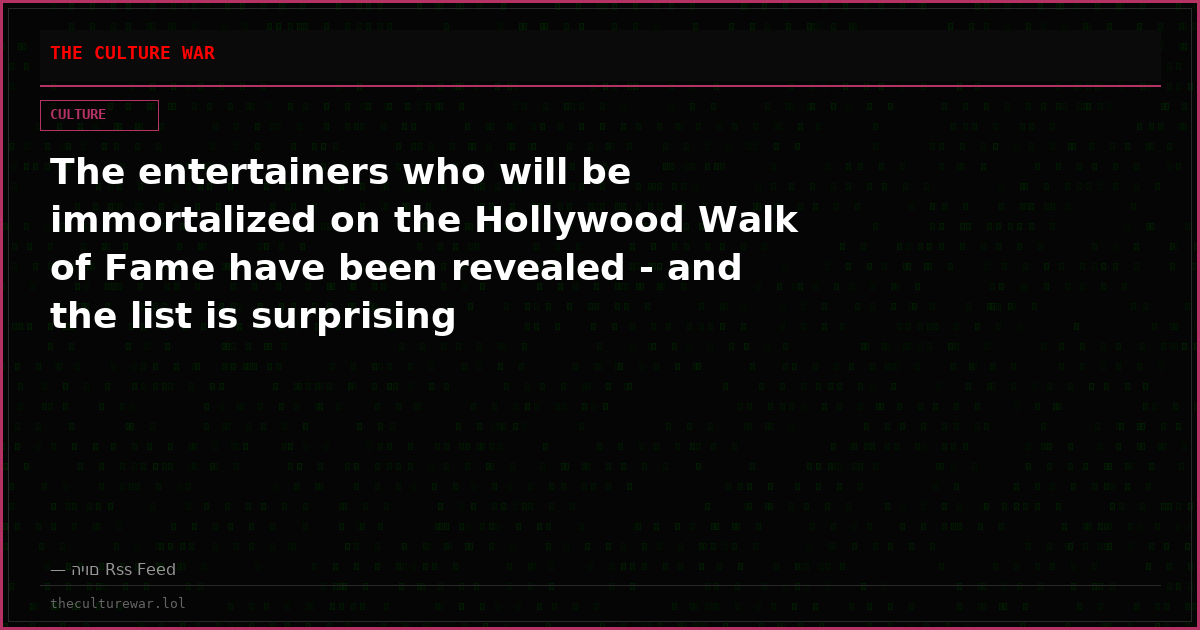 The entertainers who will be immortalized on the Hollywood Walk of Fame have been revealed - and the list is surprising