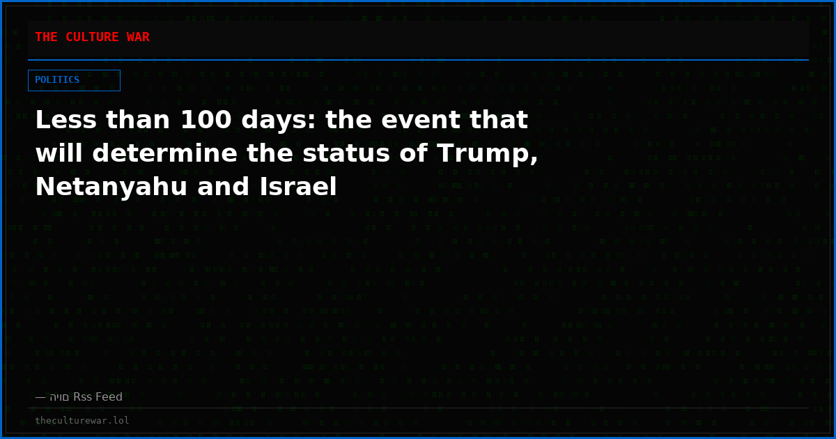 Less than 100 days: the event that will determine the status of Trump, Netanyahu and Israel