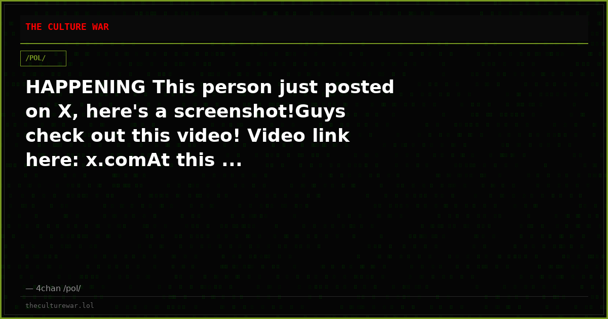 HAPPENING This person just posted on X, here's a screenshot!Guys check out this video! Video link here: x.comAt this ...