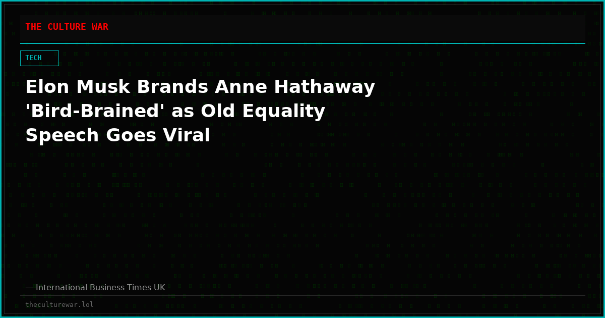 Elon Musk Brands Anne Hathaway 'Bird-Brained' as Old Equality Speech Goes Viral