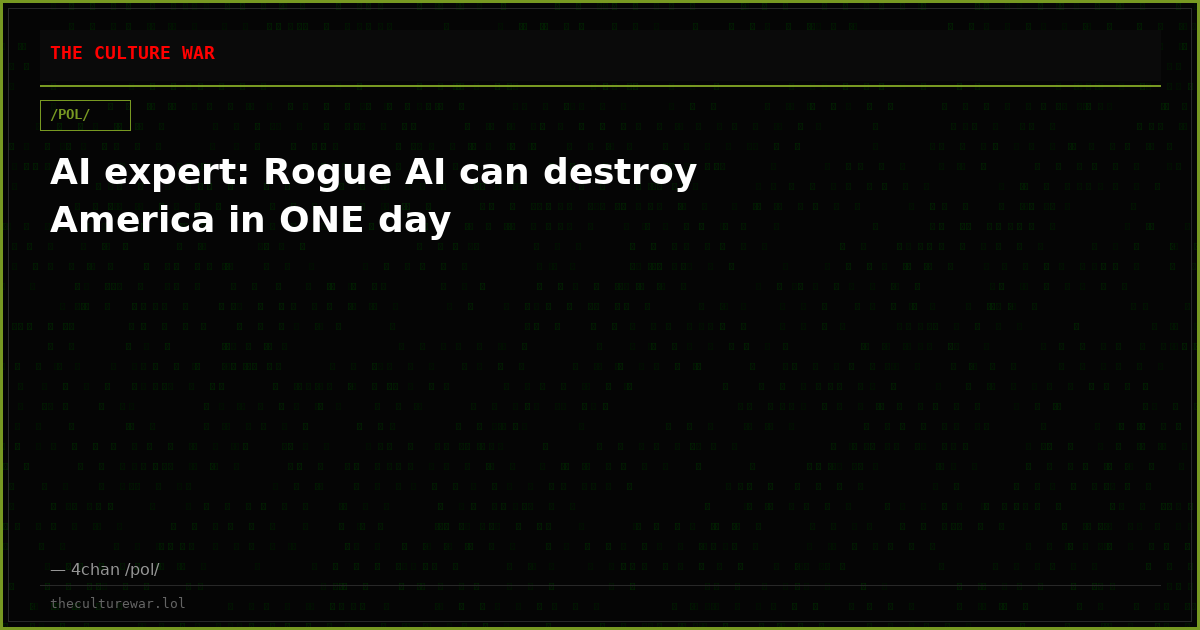 AI expert: Rogue AI can destroy America in ONE day