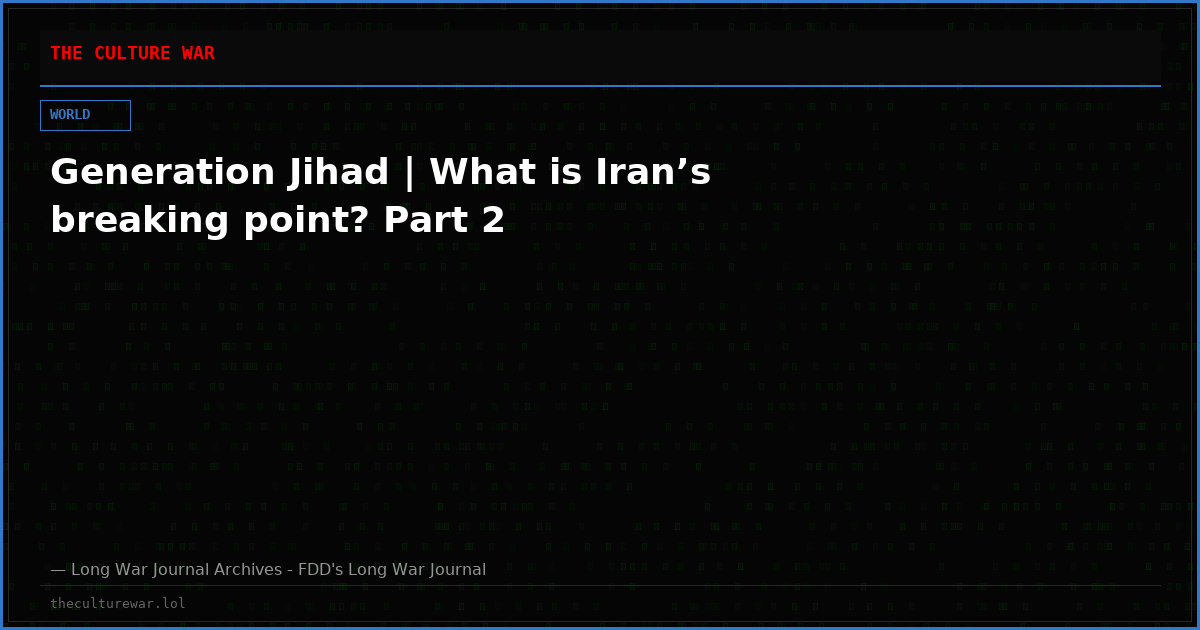 Generation Jihad | What is Iran’s breaking point? Part 2