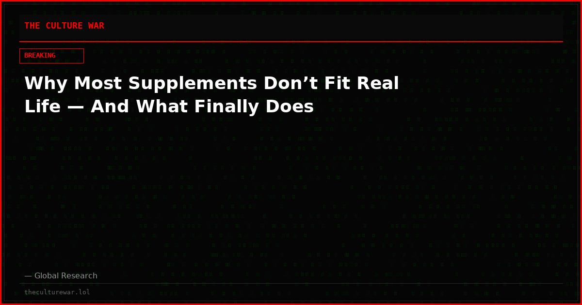 Why Most Supplements Don’t Fit Real Life — And What Finally Does