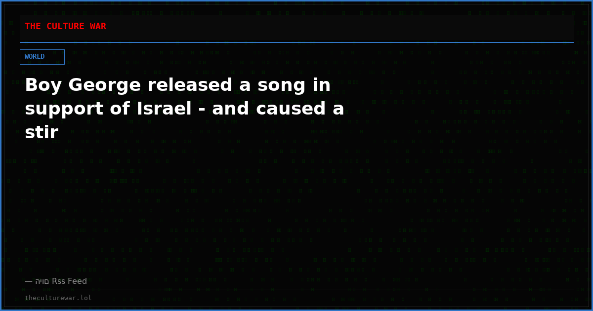 Boy George released a song in support of Israel - and caused a stir