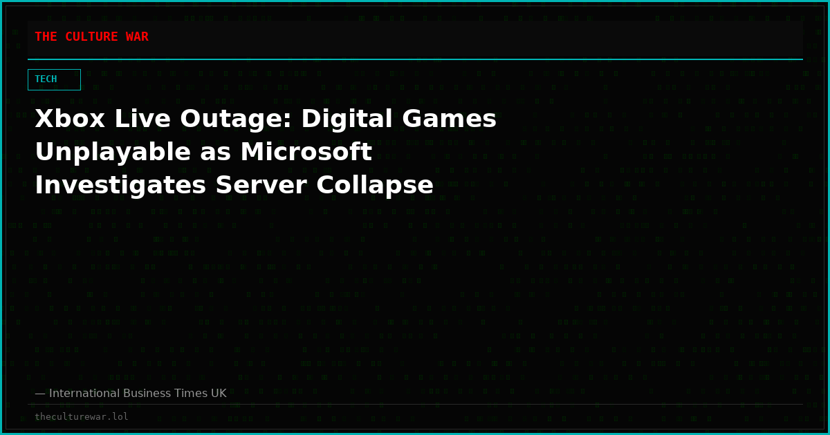 Xbox Live Outage: Digital Games Unplayable as Microsoft Investigates Server Collapse
