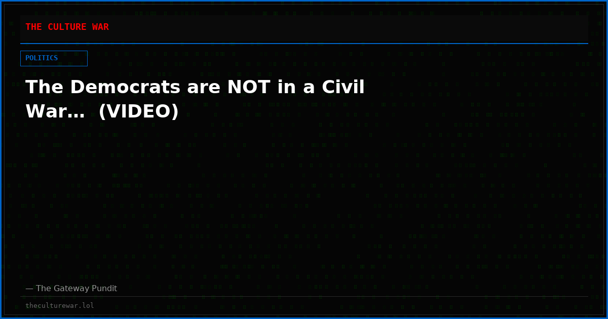 The Democrats are NOT in a Civil War…  (VIDEO)