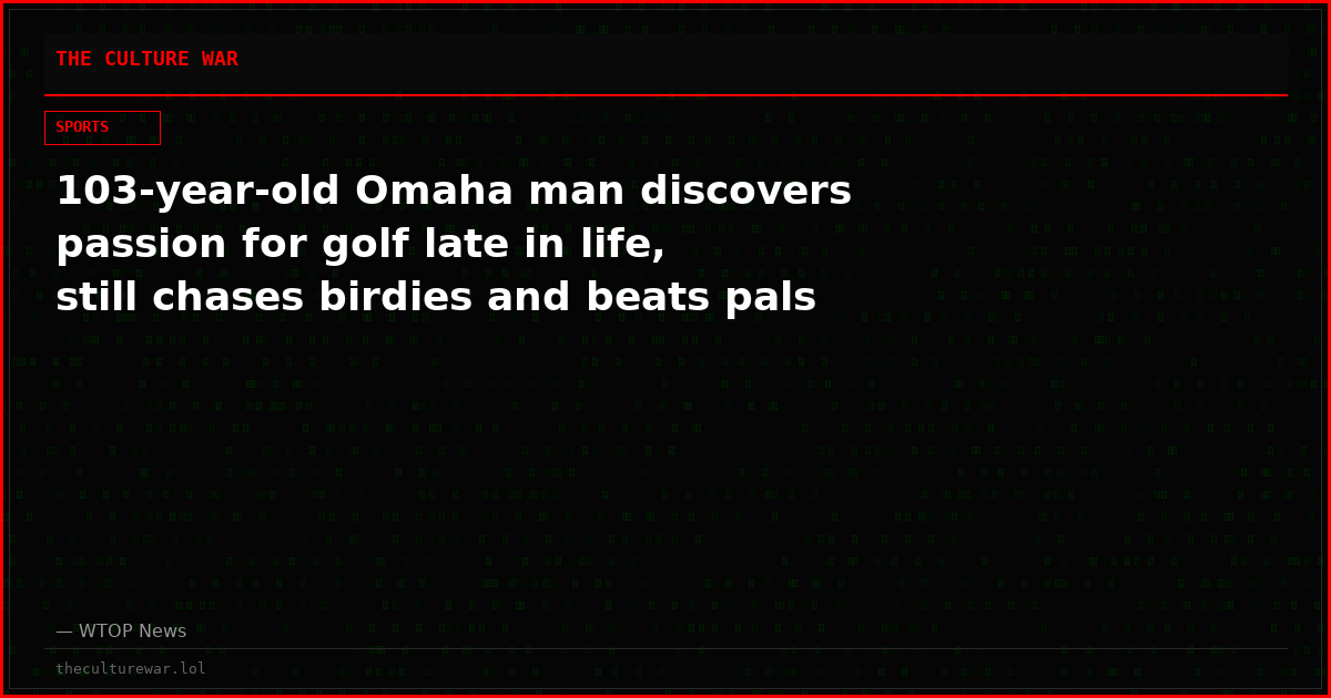 103-year-old Omaha man discovers passion for golf late in life, still chases birdies and beats pals